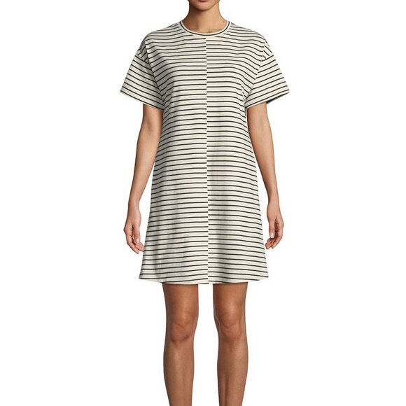 NWT Theory Relaxed Combo Stripe Shift Dress–Chic Everyday & Travel-Ready Classic - Picture 6 of 9